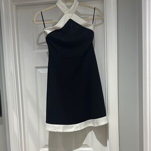 Elegant SHEIN Black and White Halter Dress